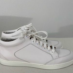 JIMMY CHOO MIAMI CALFSKIN SNEAKERS WHITE  38.5